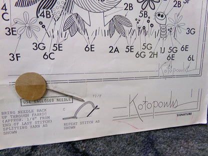 MORTIMER Bird Crewel Embroidery Kit, Rare Vintage Paragon Needlecraft 0534, Kitschy Cute Dino Kotopoulis Design